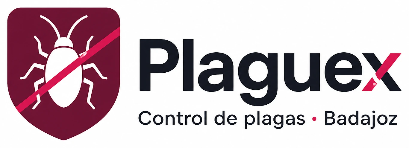 Logotipo de Plaguex para control de plagas en Badajoz
